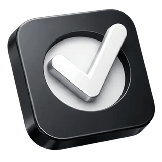 On the Agos Bitline about page, a 3D approval icon shaped like a checkmark